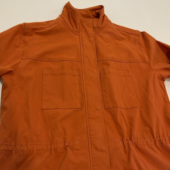 Liverpool Los Angeles Orange Zipper Drawstring Cinch Canvas Jacket - Picture 8 of 13